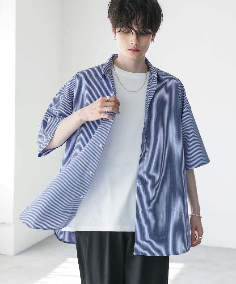 searoomlynn  ルーズシルエットシャツ  ブルー loose silhouette standard shirt / blue（ルーズシルエット