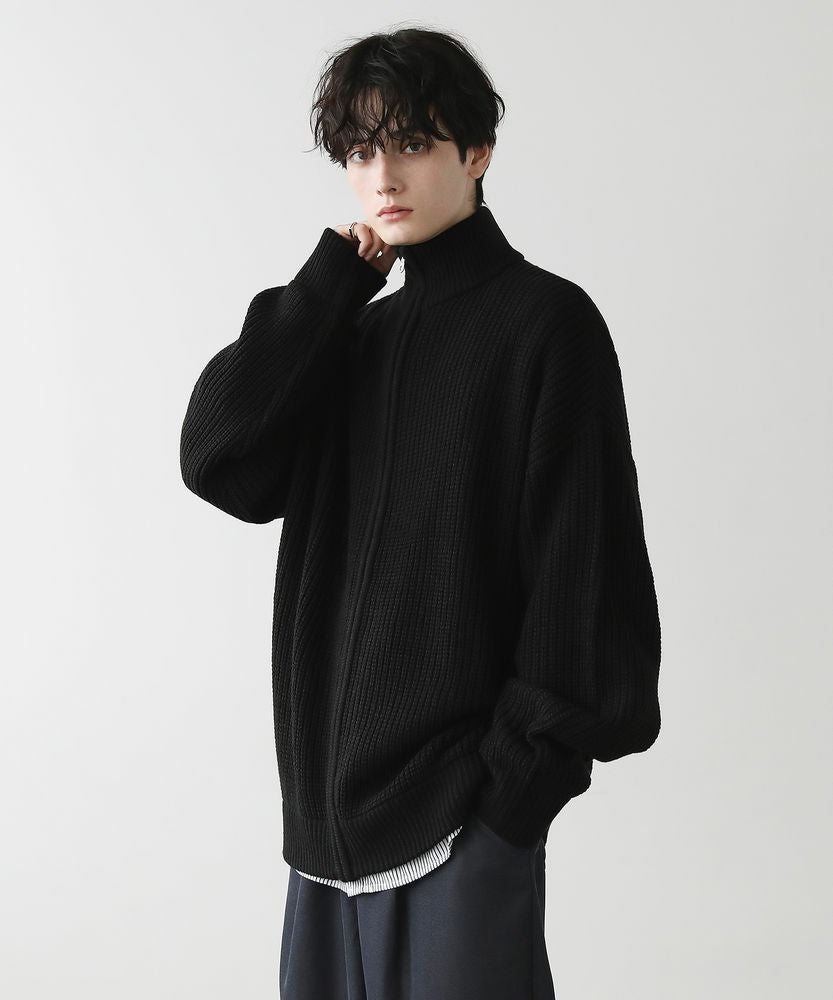 ❤️新商品❤️ ビックシルエット フロントジップ ニット VIS（ビス） ニット セーター フロントジップニットプルオーバー