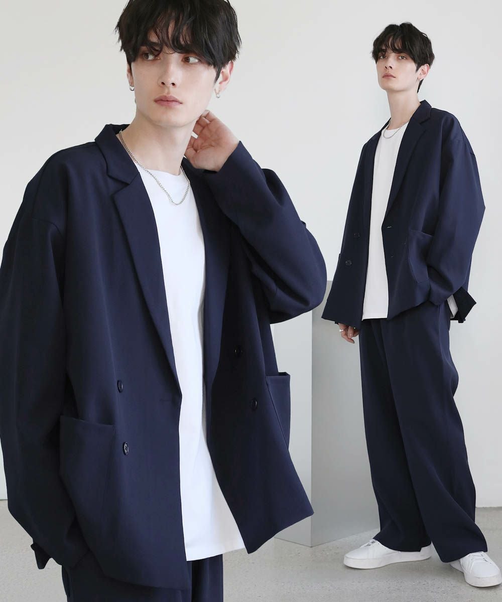  ジャケット・パンツセット ×2セット 2点セット】ビッグシルエットリラクシングダブルテーラードジャケット