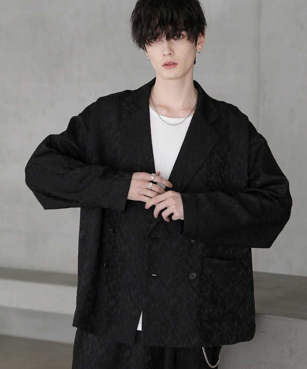 2点セット】ビッグシルエットリラクシングダブルテーラードジャケット