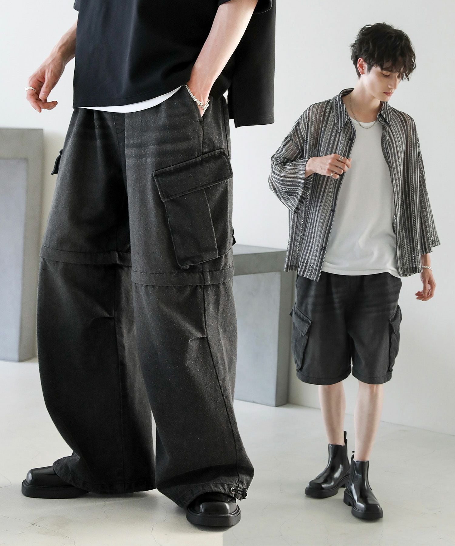 オーバーサイズ2wayドレープバギーカーゴデニムパンツ12.3oz | ASTRONOMY