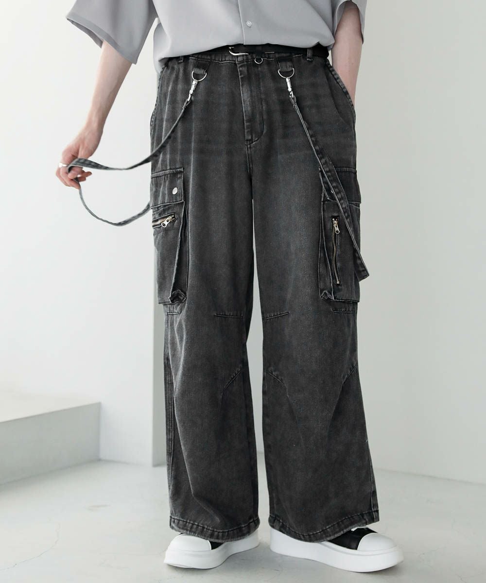 メタルジップサスペンダーオーバードレープデニムパンツ10oz | ASTRONOMY メタルジップサスペンダーオーバードレープデニムパンツ10oz | ASTRONOMY