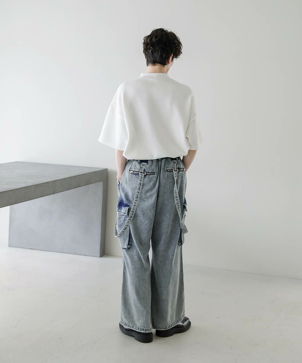 メタルジップサスペンダーオーバードレープデニムパンツ10oz | ASTRONOMY