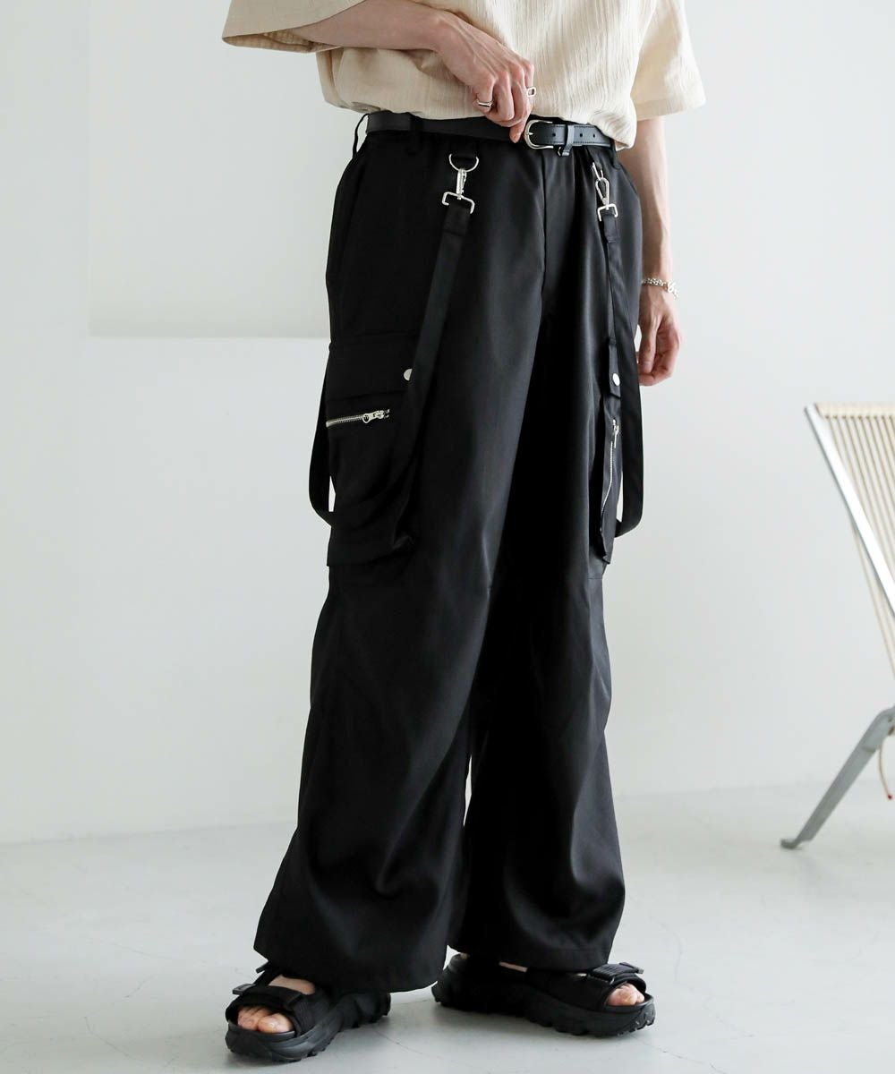 メタルジップサスペンダーオーバードレープデニムパンツ10oz | ASTRONOMY