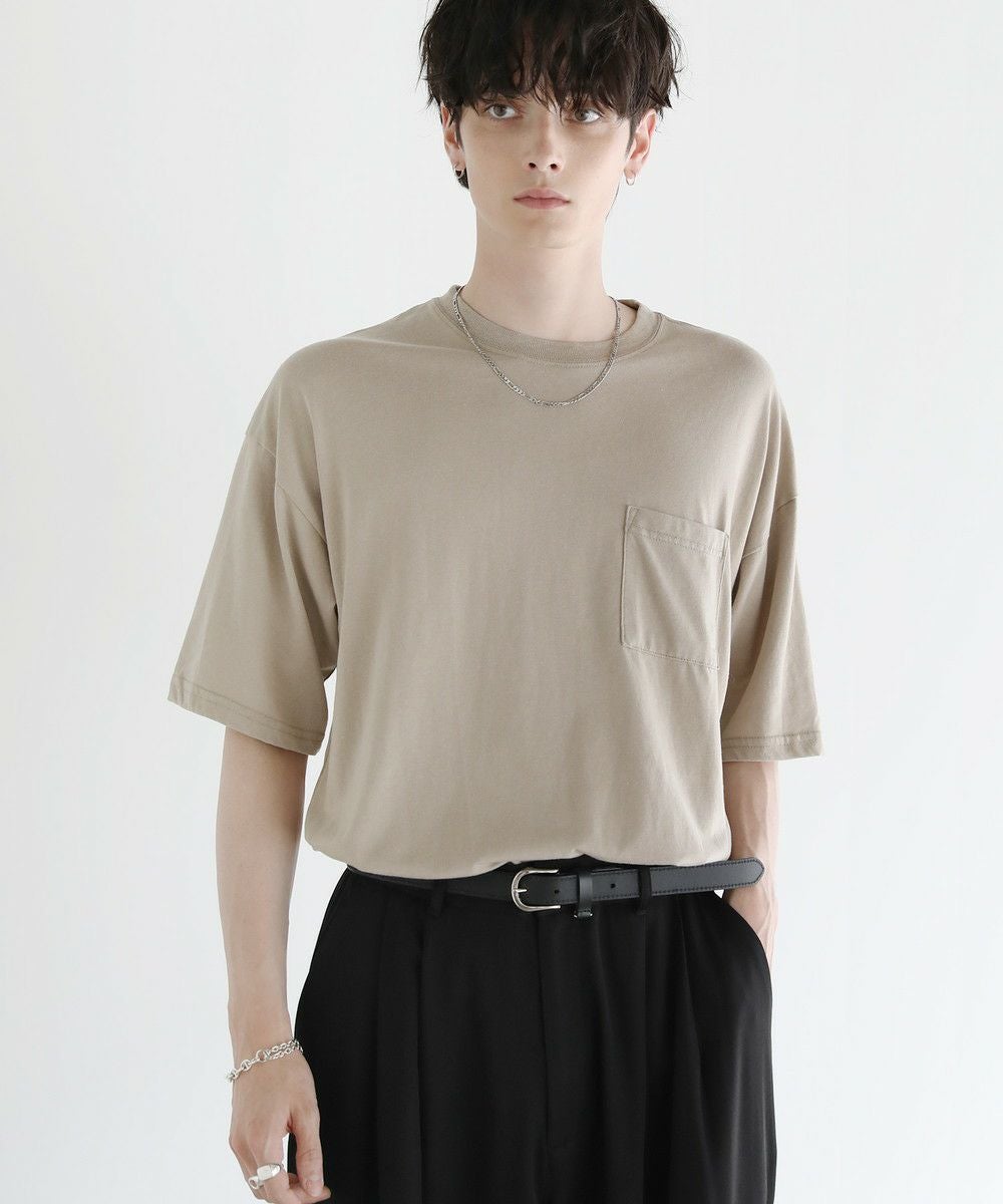 TC天竺半袖ワイド胸ポケットスノーウォッシュ加工Tシャツ | ASTRONOMY