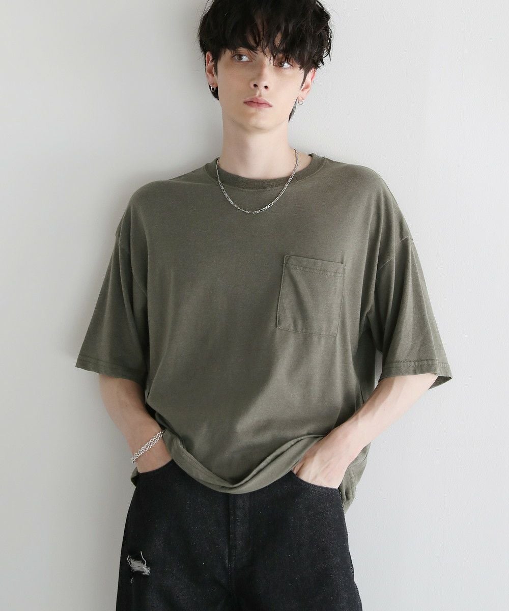 TC天竺半袖ワイド胸ポケットスノーウォッシュ加工Tシャツ | ASTRONOMY