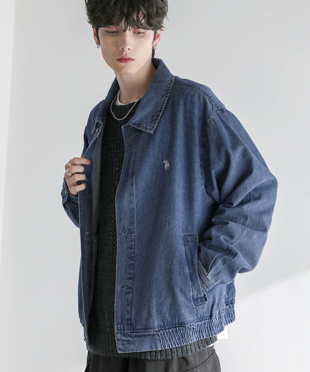 U.S. POLO ASSN.別注 ビッグシルエットショートブルゾン デニム/PU