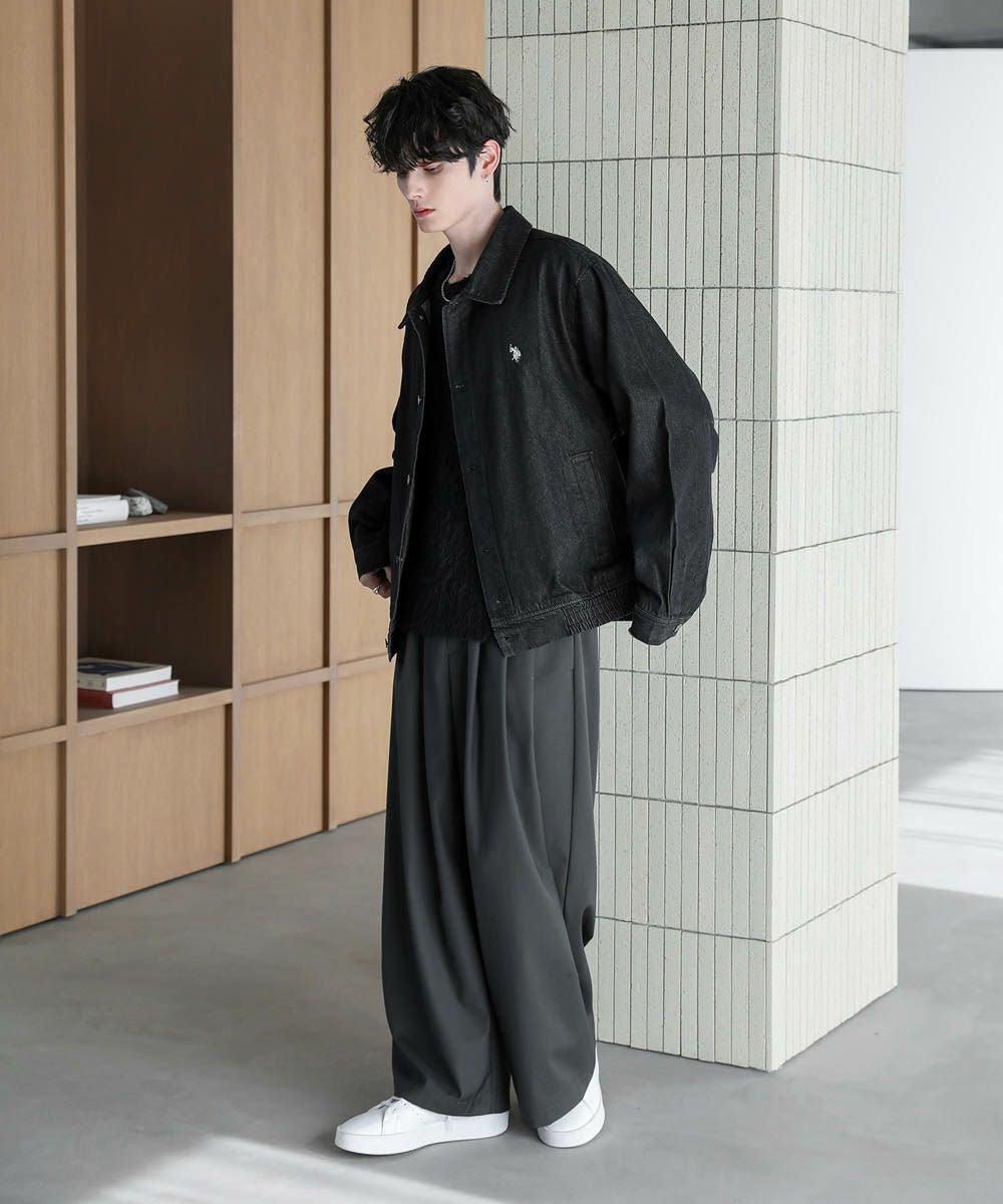 U.S. POLO ASSN.別注 ビッグシルエットショートブルゾン デニム/PU