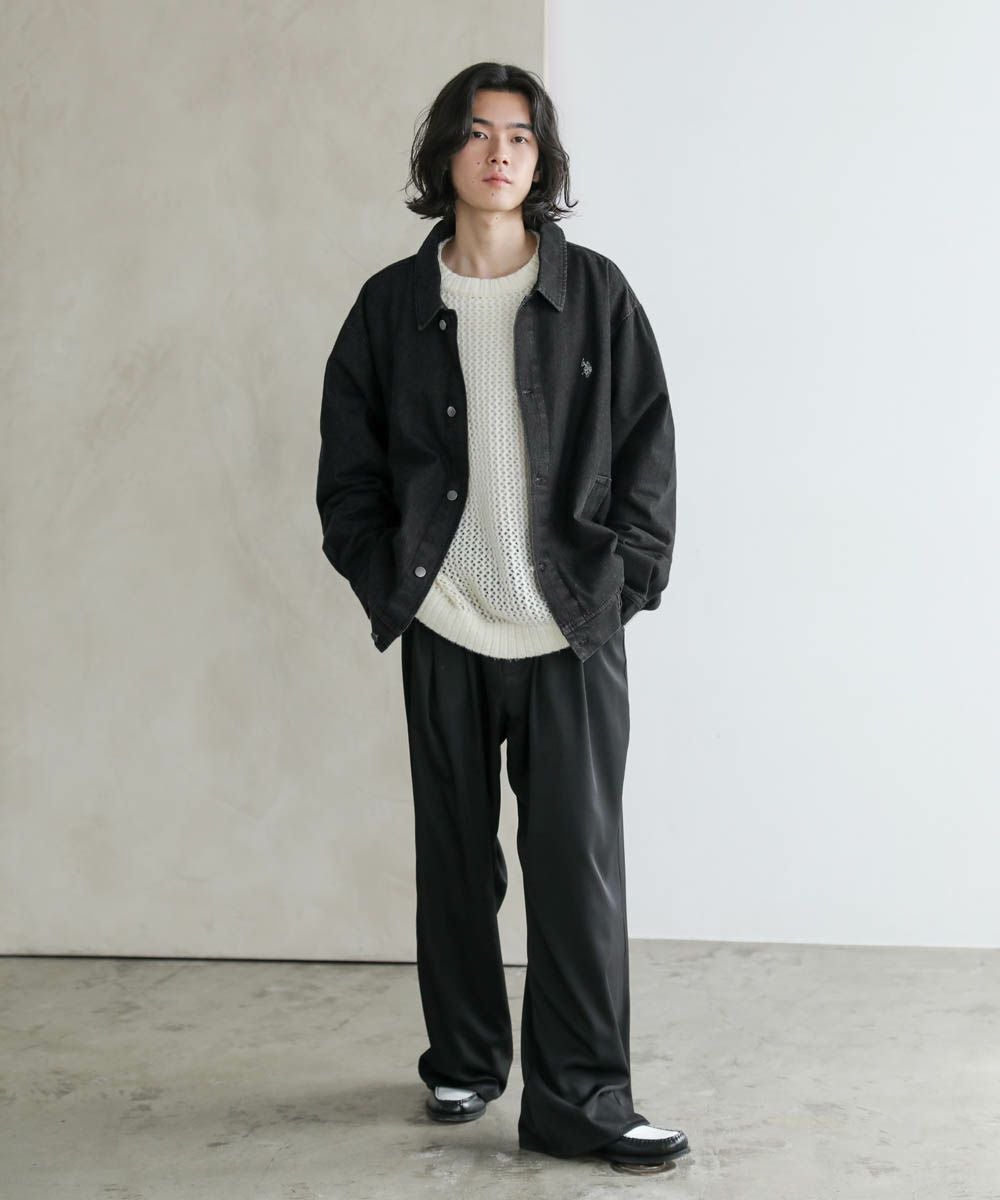 U.S. POLO ASSN.別注 ビッグシルエットショートブルゾン デニム/PU