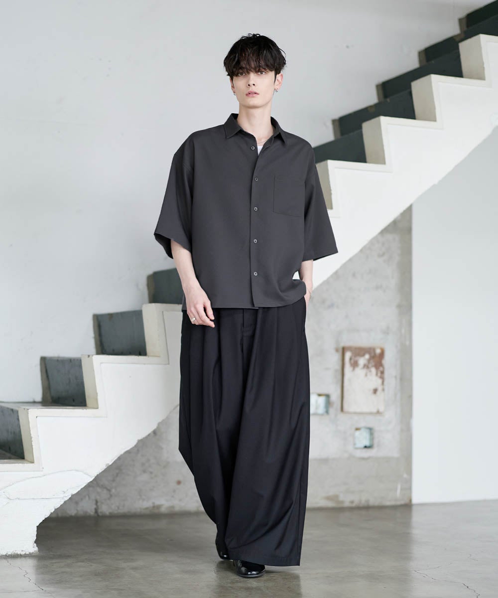 接触冷感／防シワ】ワイドシルエット リラックス ショート丈 半袖