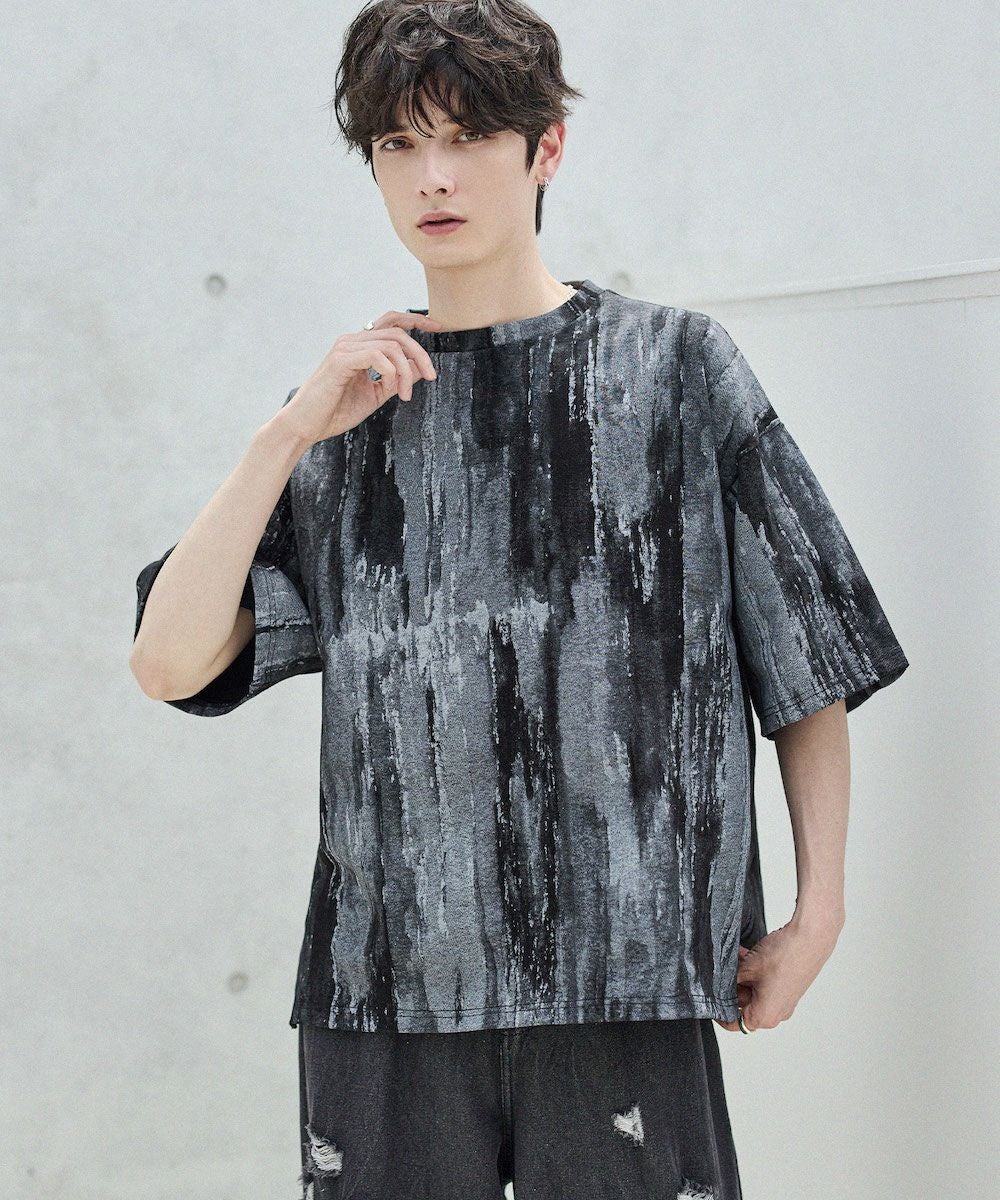 ビンテージ加工グラフィックTシャツ グラデーション/総柄 | ASTRONOMY