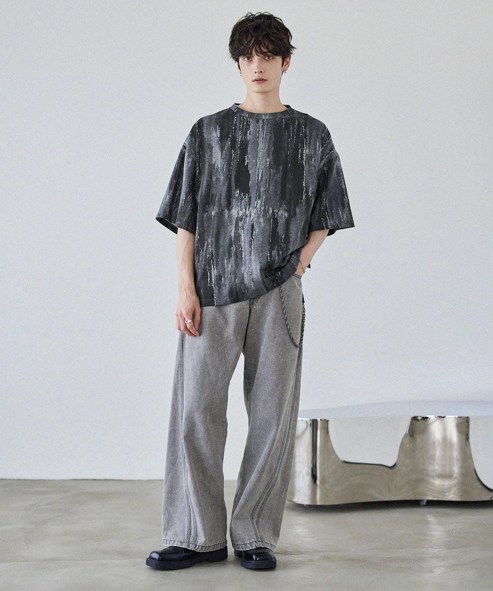 ビンテージ加工グラフィックTシャツ グラデーション/総柄 | ASTRONOMY