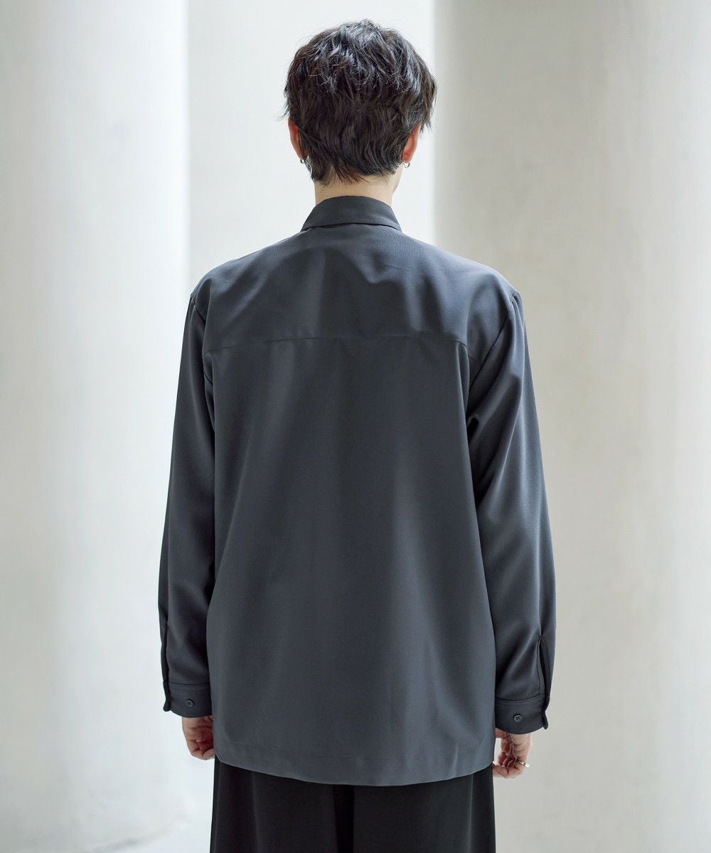 2点セット　シャツ セットアップ 3点セット】防シワリラクシングワイドシャツ+天竺Tシャツ