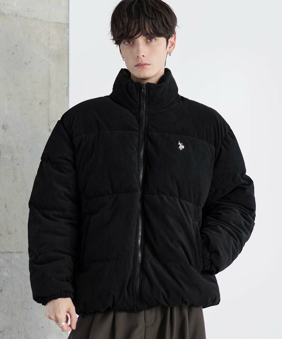 U.S.POLO ASSN. ハイネックボリューム中綿スタンドネックブルゾン