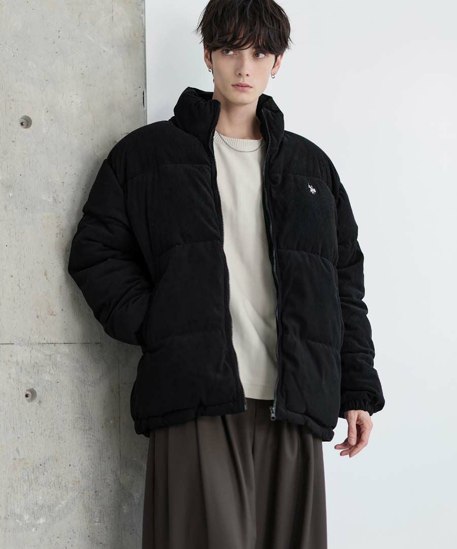 U.S.POLO ASSN. ハイネックボリューム中綿スタンドネックブルゾン