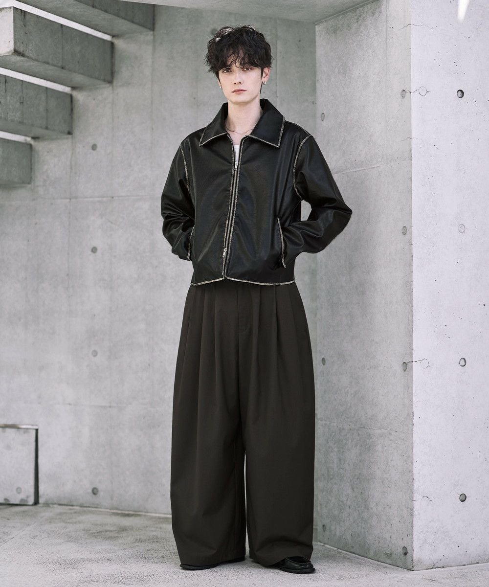 ASTRONOMY PU合皮コンパクト短丈レザージャケット ASTRONOMY ジャケット メンズ アウター 秋 秋服 冬 冬服 春 春服
