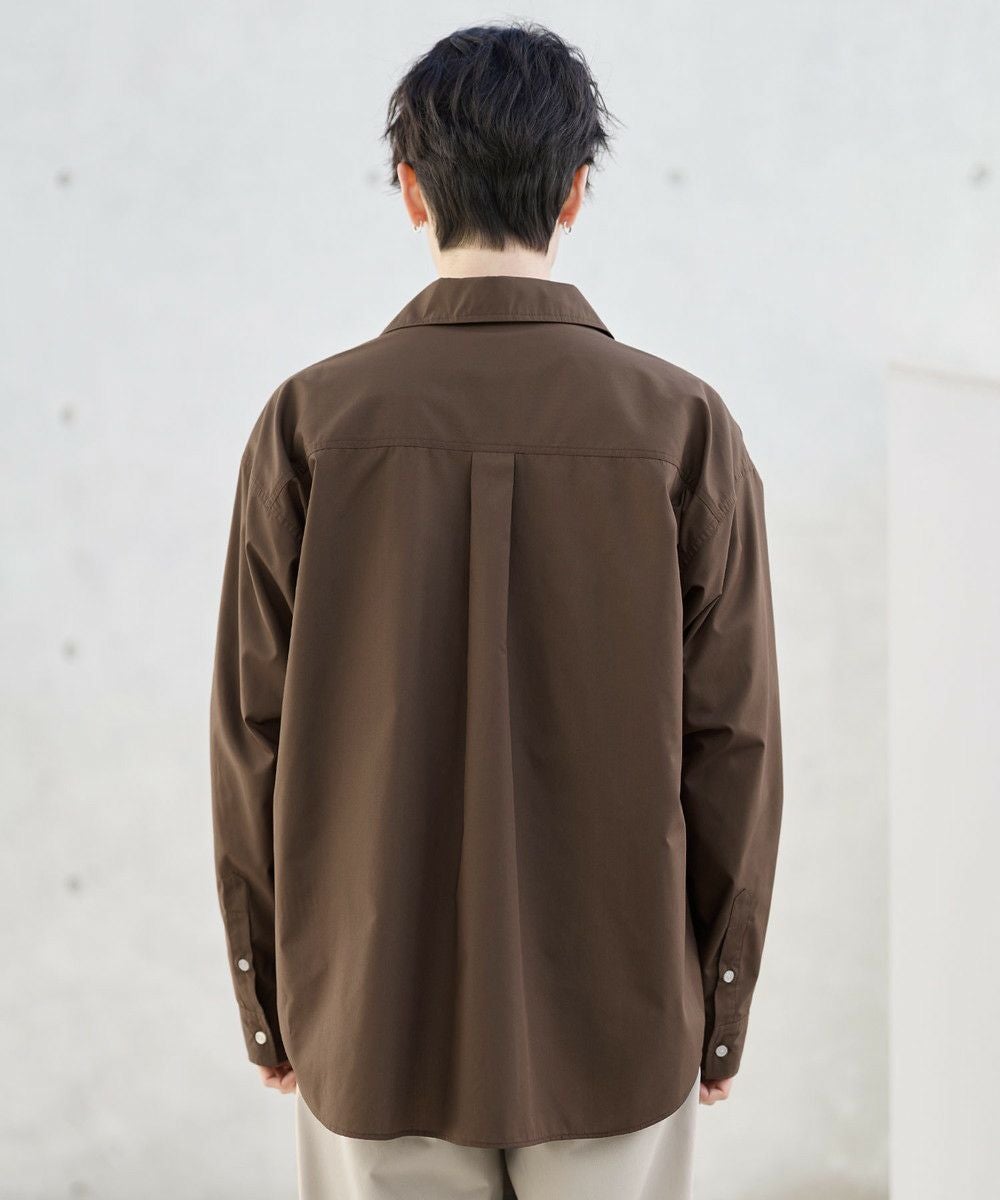 セットアップ 3点セット】綿タッチ長袖オープンカラーシャツ+UネックT