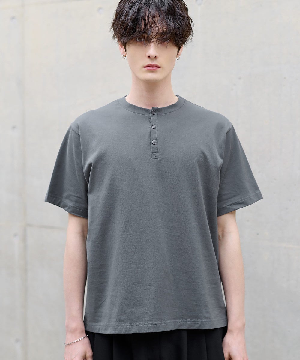 ■■H コットンショートスリーブTシャツ 超長綿コットンショートスリーブTシャツ クルー/ヘンリー | ASTRONOMY