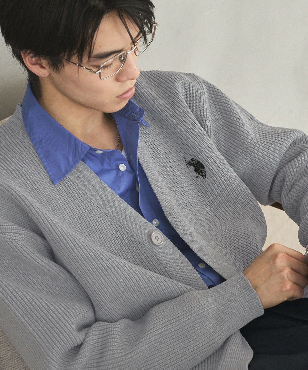 U.S. POLO ASSN./畦編みVネックカーディガン | ASTRONOMY
