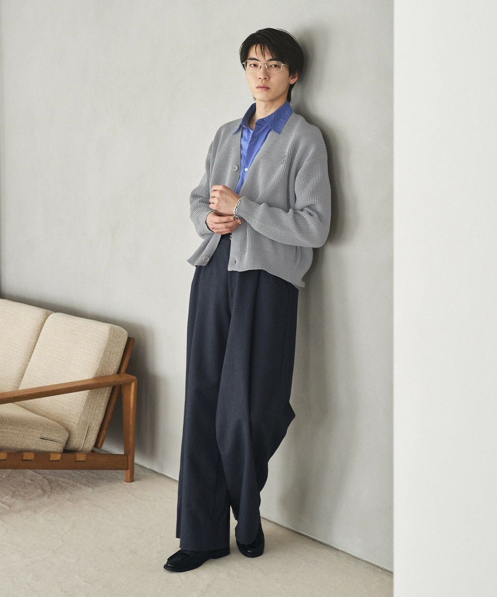 auniさま専用　ポロニットカーディガン　ネイビー ADAM ET ROPE'（アダムエロペ）の「【WEB限定】ポロニットカーディガン