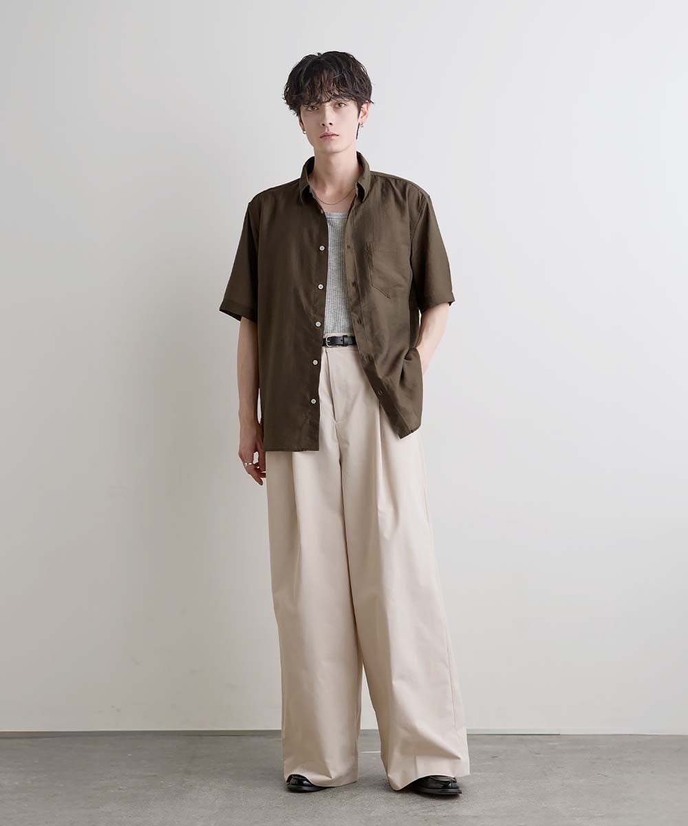 Buyer's Select /【接触冷感】リネン混半袖レギュラーカラーシャツ