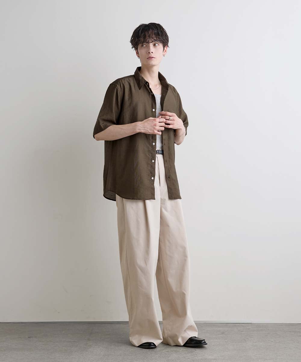 Buyer's Select /【接触冷感】リネン混半袖レギュラーカラーシャツ