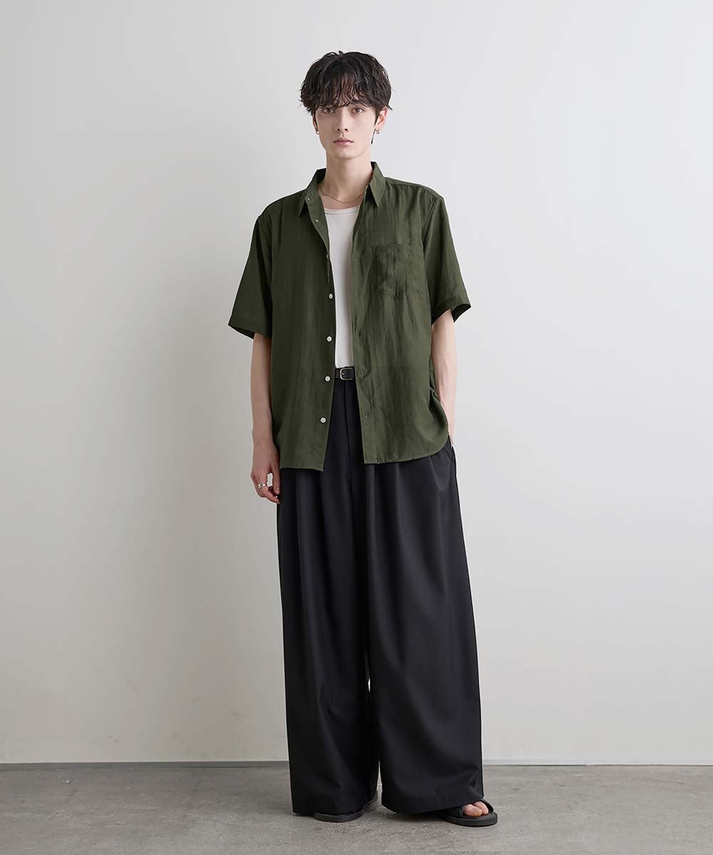 Buyer's Select /【接触冷感】リネン混半袖レギュラーカラーシャツ