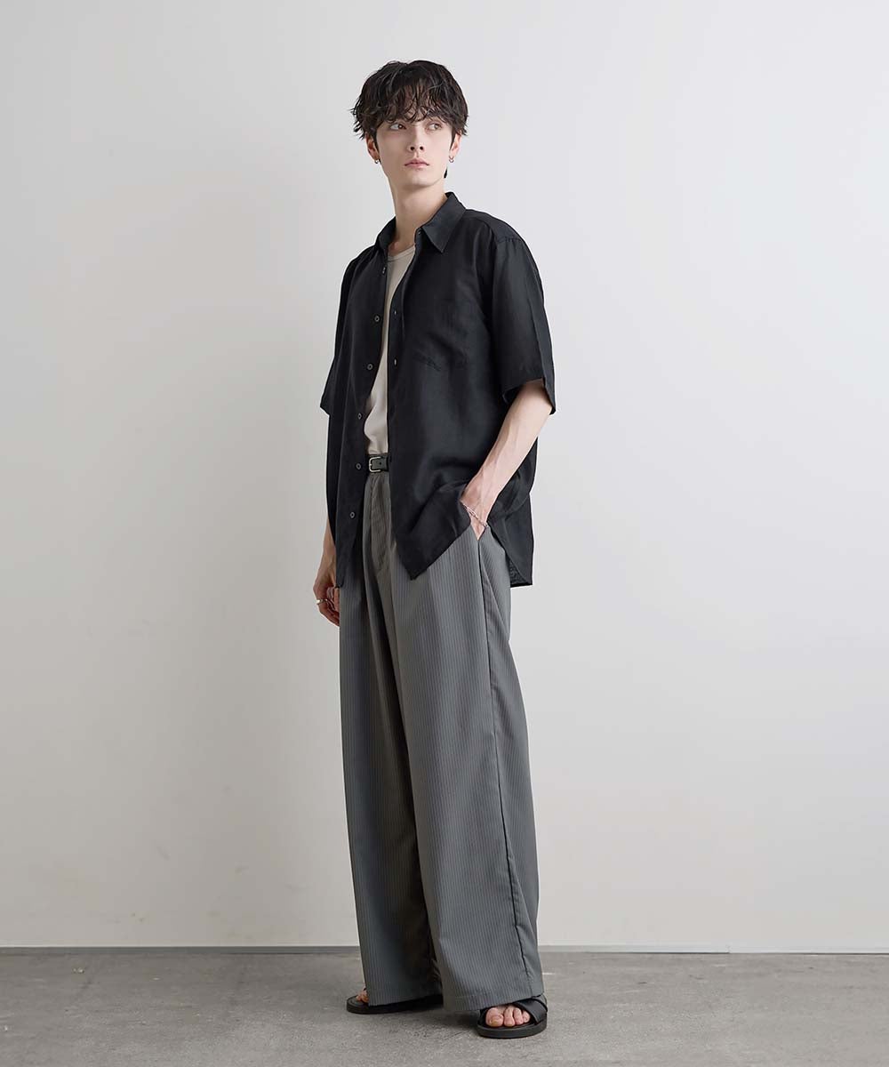 Buyer's Select /【接触冷感】リネン混半袖レギュラーカラーシャツ