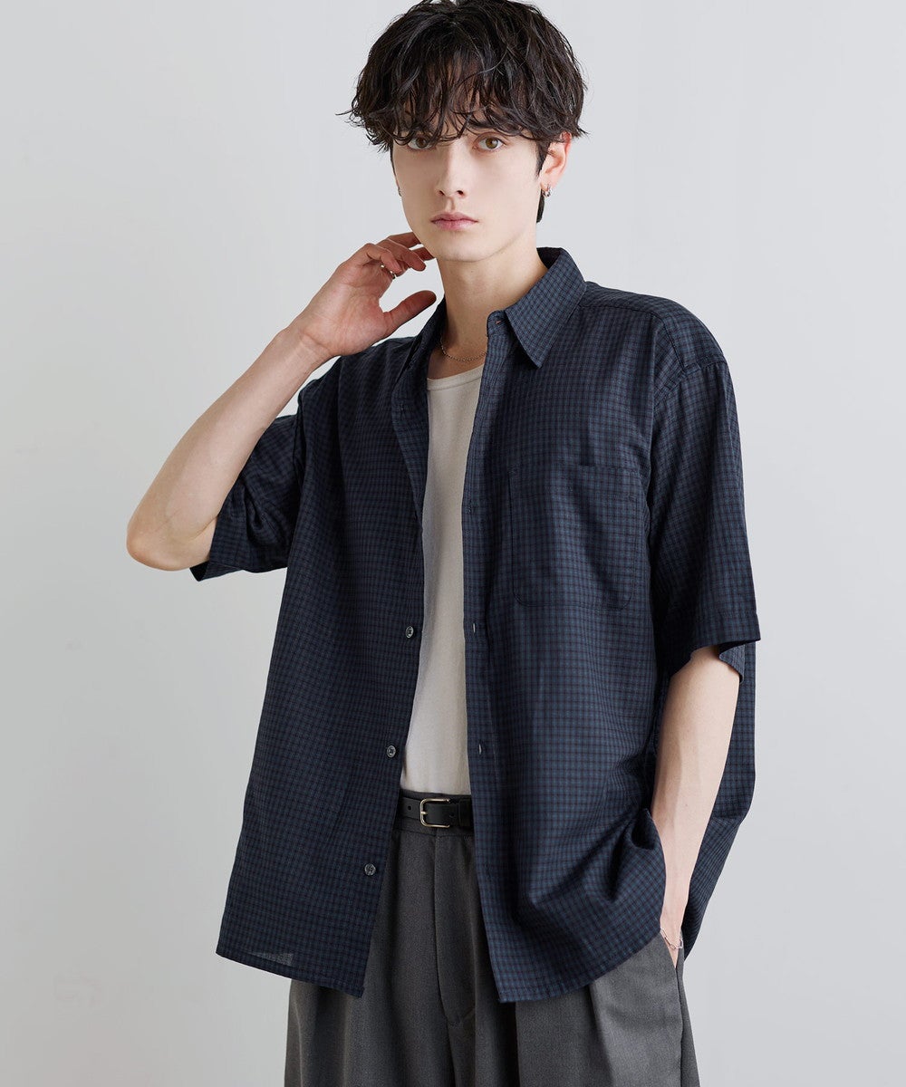Buyer's Select/パナマドビー オンブレ/ギンガムチェック 半袖シャツ