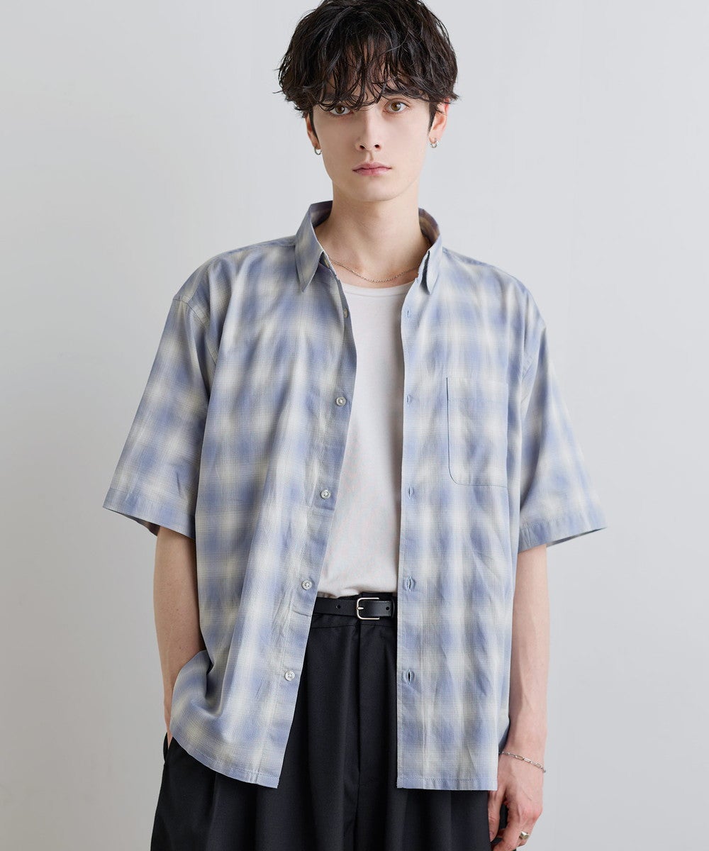 Buyer's Select/パナマドビー オンブレ/ギンガムチェック 半袖シャツ