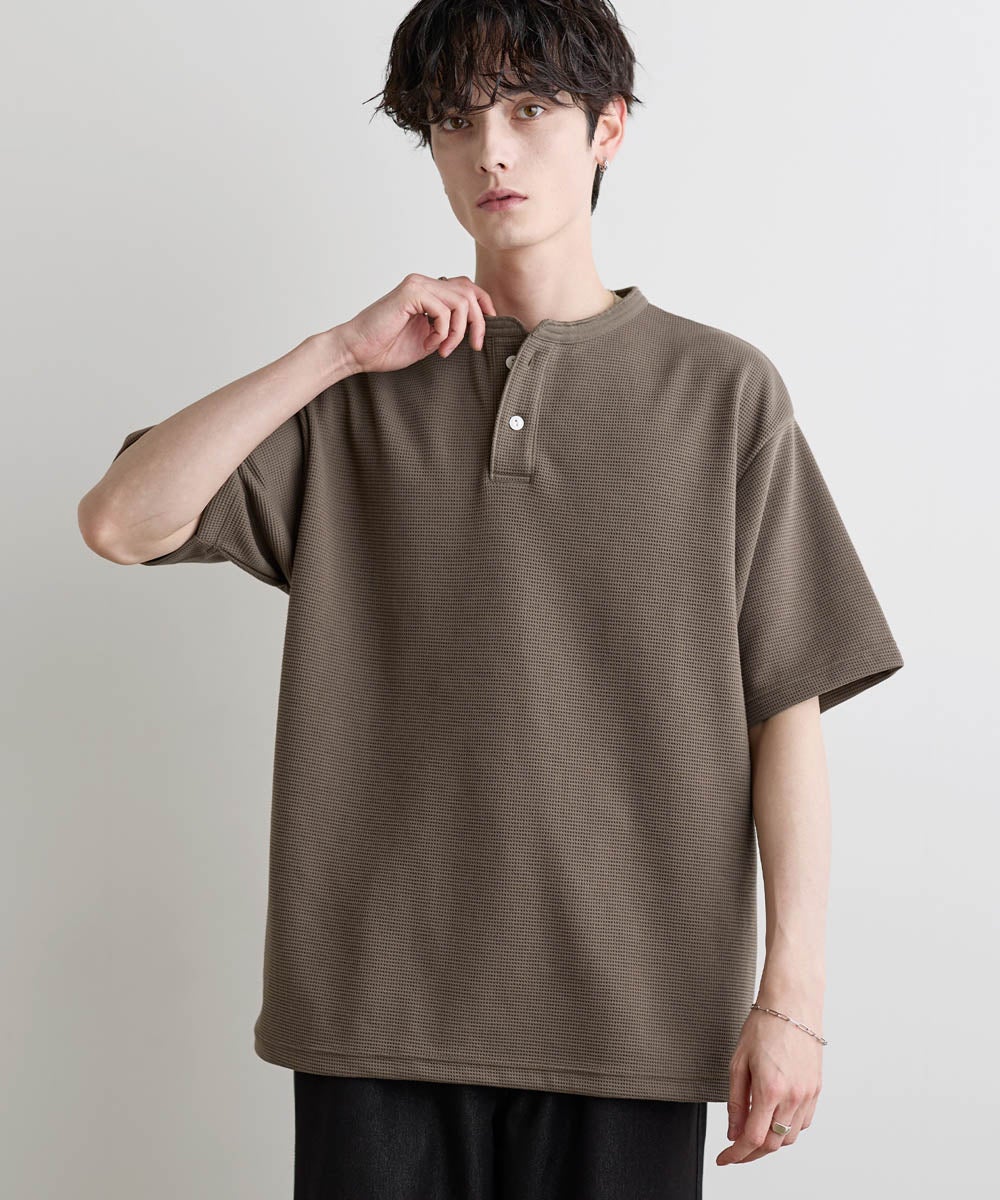 吸水速乾】ドライワッフルヘンリーネック半袖Tシャツ | ASTRONOMY