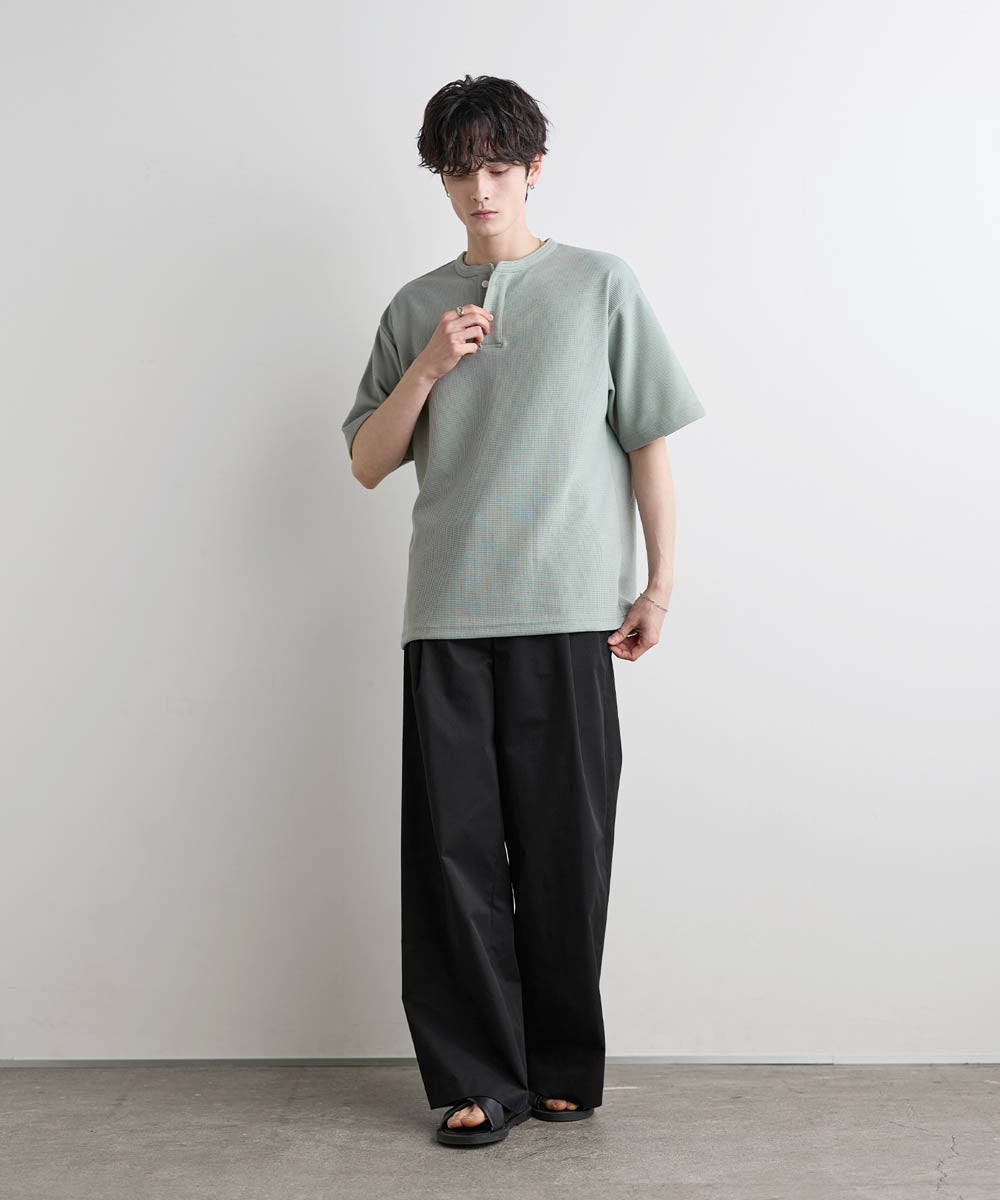 吸水速乾】ドライワッフルヘンリーネック半袖Tシャツ | ASTRONOMY