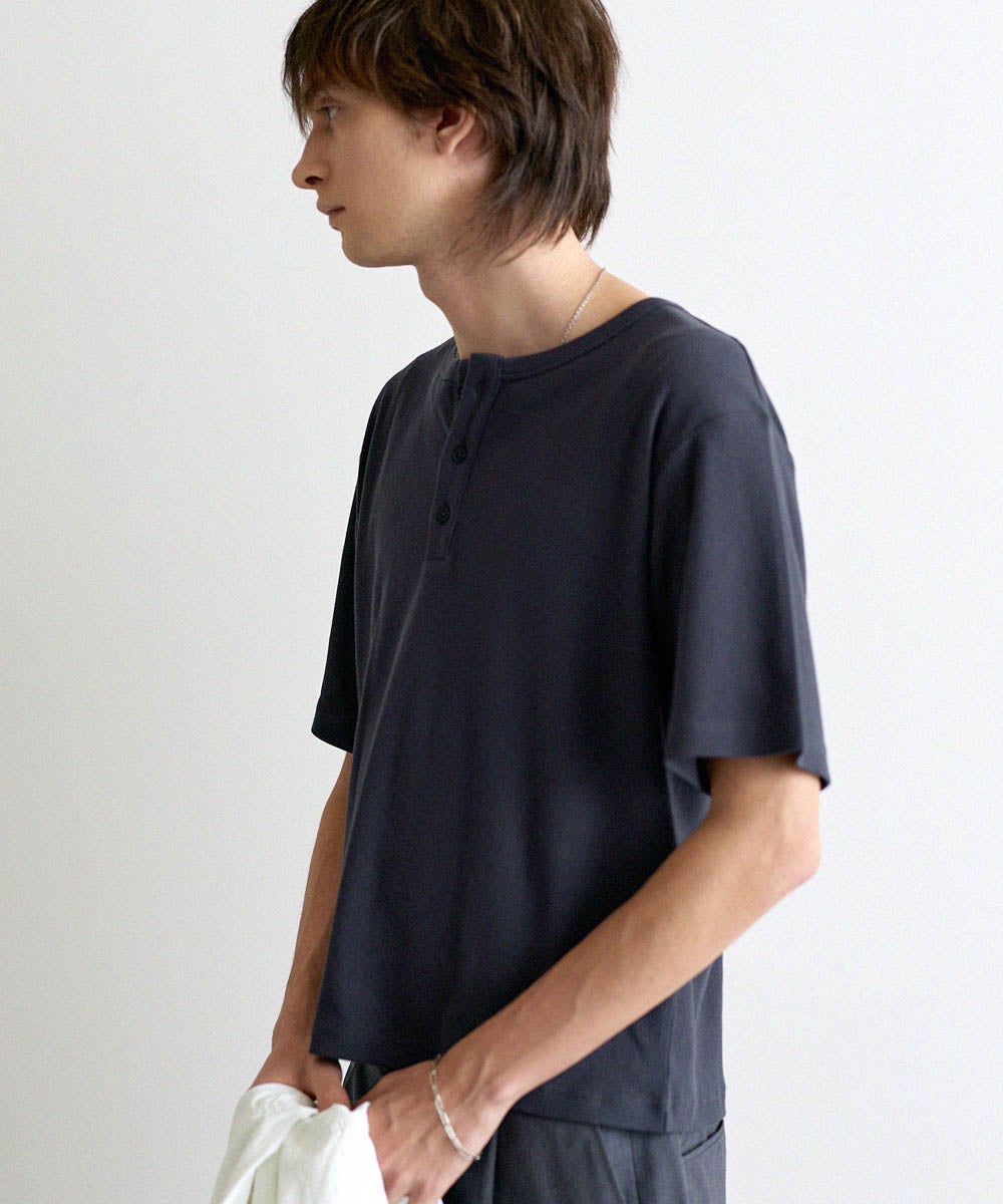 リブ編みヘンリー半袖Tシャツ | ASTRONOMY
