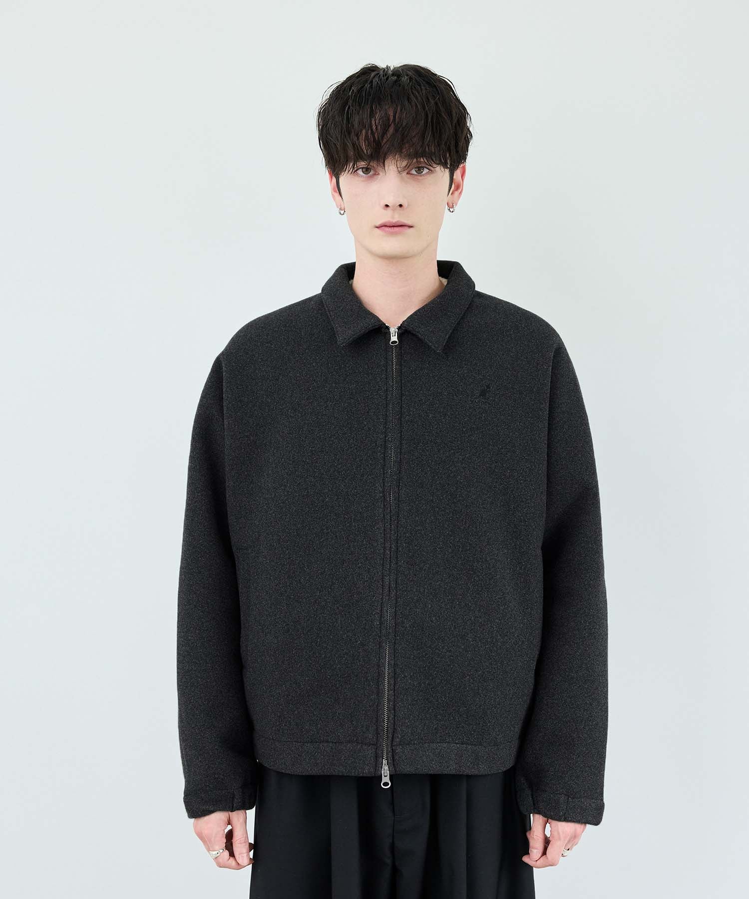 美品　SafariLounge掲載　APOLIS ウール混紡ジャケット Sサイズ メルトンジップアップブルゾン | ASTRONOMY
